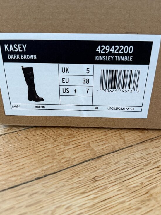 Dr. Martens Kasey Kinsley Leather Knee High Heeled Boots Size 7 - Picture 8 of 10